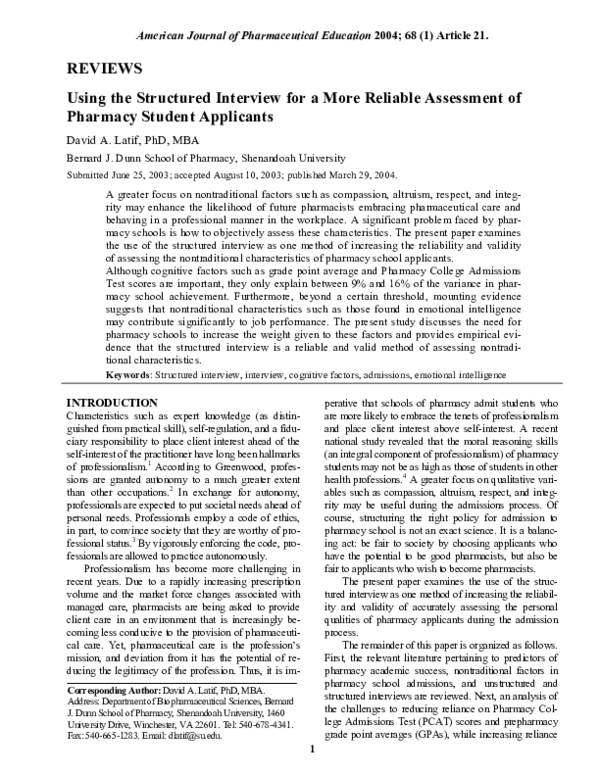 (PDF) Using the Structured Interview for a More Reliable Assessment of ...