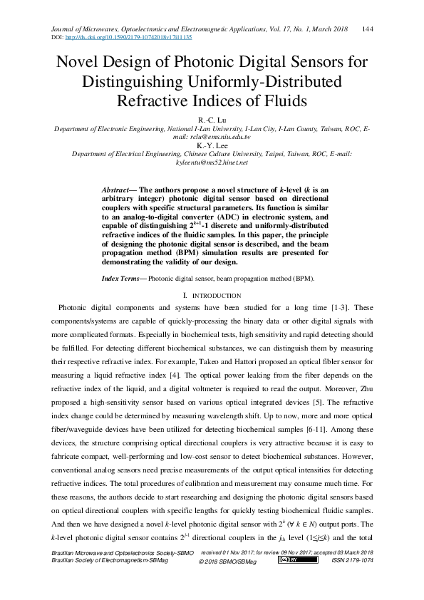 (PDF) Novel Design of Photonic Digital Sensors for Distinguishing ...