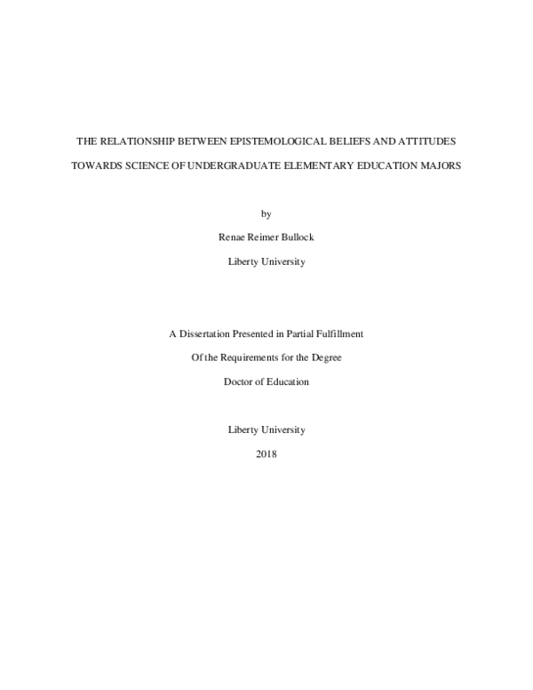 (PDF) The Relationship between Epistemological Beliefs and Attitudes ...