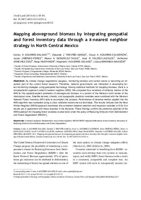 (PDF) Mapping aboveground biomass by integrating geospatial and forest ...