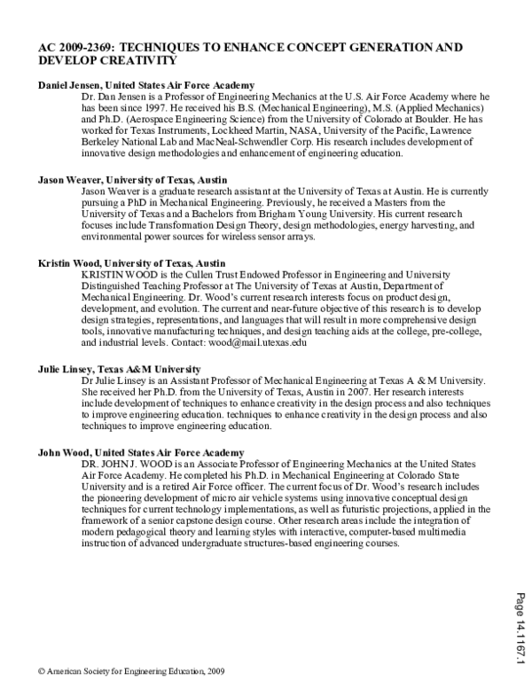 (PDF) Techniques to enhance concept generation and develop creativity
