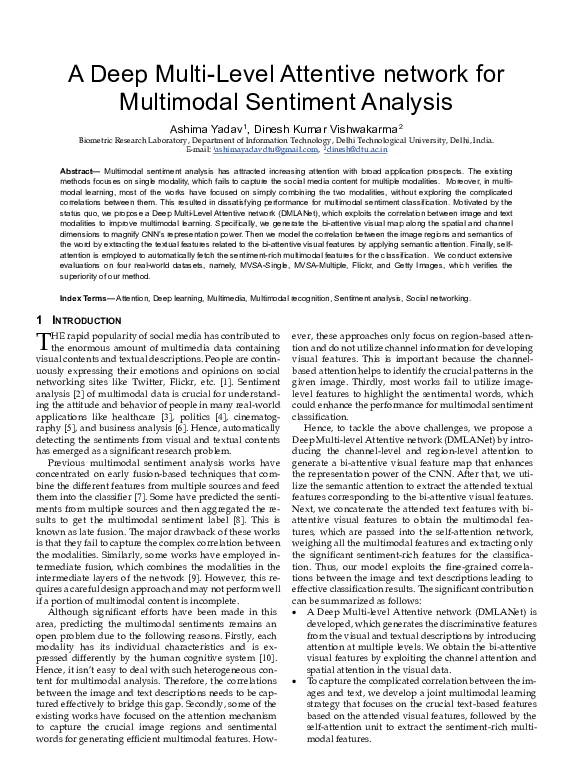 (PDF) A Deep Multi-Level Attentive network for Multimodal Sentiment ...