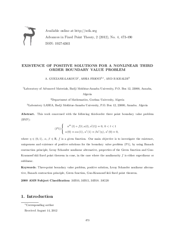 (PDF) Existence of positive solutions for a nonlinear third order ...
