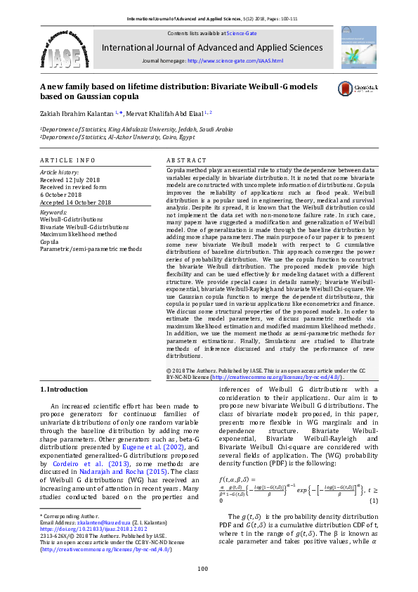 (PDF) A new family based on lifetime distribution: Bivariate Weibull-G ...