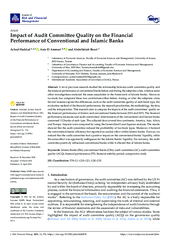 (PDF) Impact of Audit Committee Quality on the Financial Performance of ...