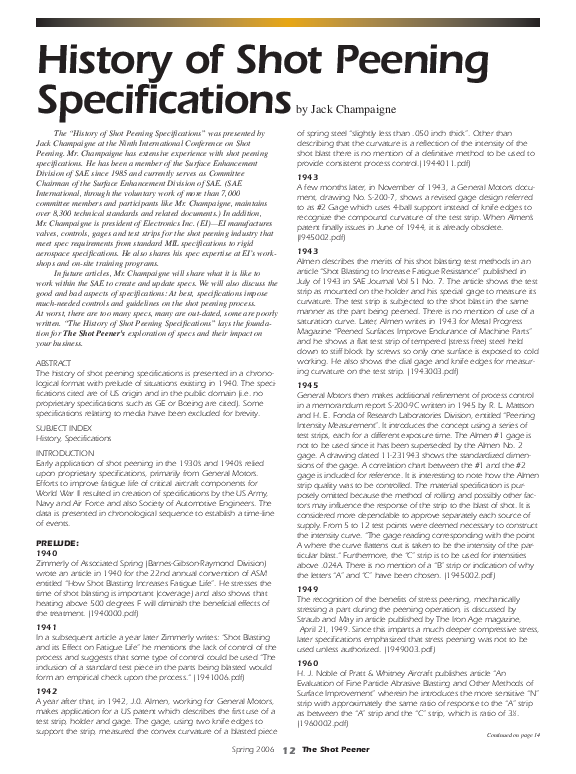 (PDF) History of Shot Peening Jack Champaigne Academia.edu