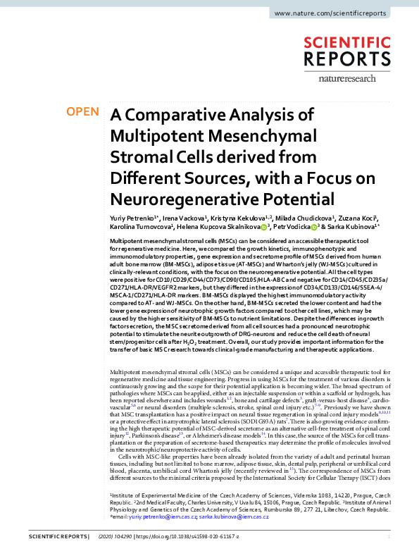 (PDF) A Comparative Analysis of Multipotent Mesenchymal Stromal Cells ...