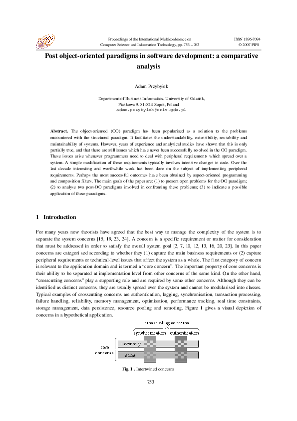 (PDF) Post object-oriented paradigms in software development : a ...