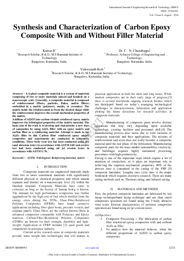 (PDF) Synthesis and Characterization of Carbon Epoxy Composite With and ...