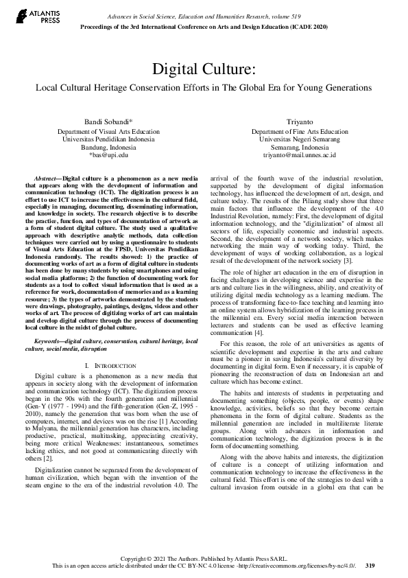 (PDF) Digital Culture: Local Cultural Heritage Conservation Efforts in ...
