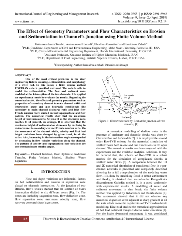 (PDF) The Effect of Geometry Parameters and Flow Characteristics on ...