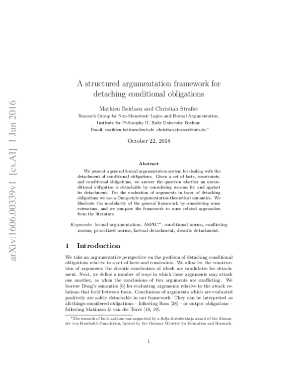 (PDF) A structured argumentation framework for detaching conditional ...