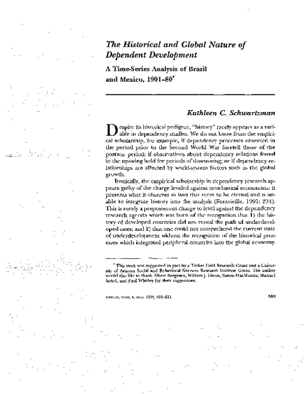 (PDF) The Historical and Global Nature of Dependent Development
