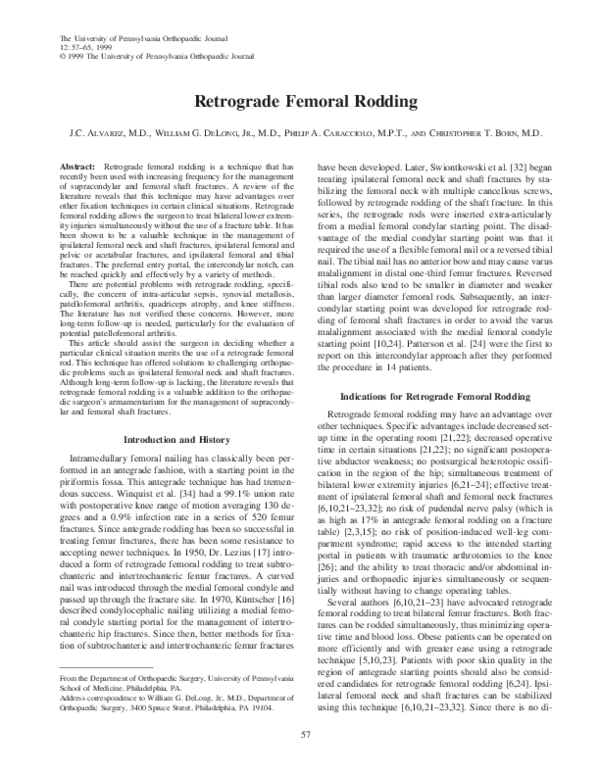 (PDF) Retrograde Femoral Rodding