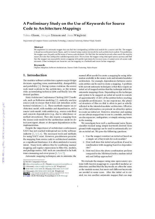 (PDF) A Preliminary Study on the Use of Keywords for Source Code to ...