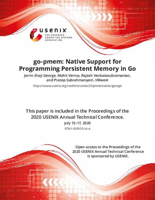(PDF) go-pmem: Native Support for Programming Persistent Memory in Go