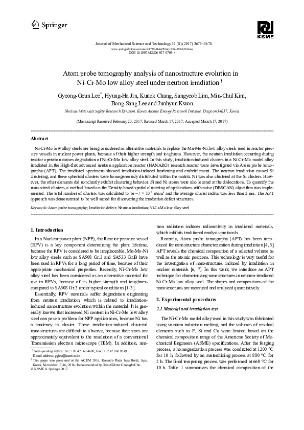 (PDF) Atom probe tomography analysis of nanostructure evolution in Ni ...