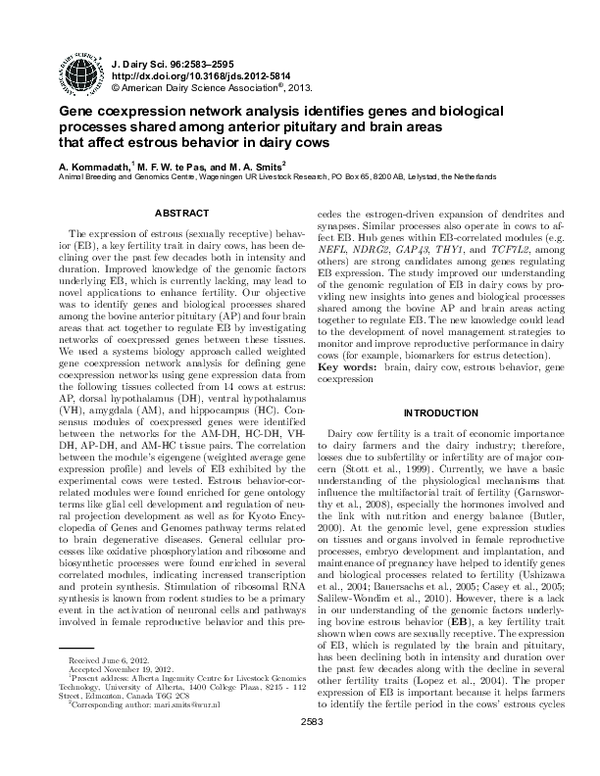 (PDF) Gene coexpression network analysis identifies genes and ...