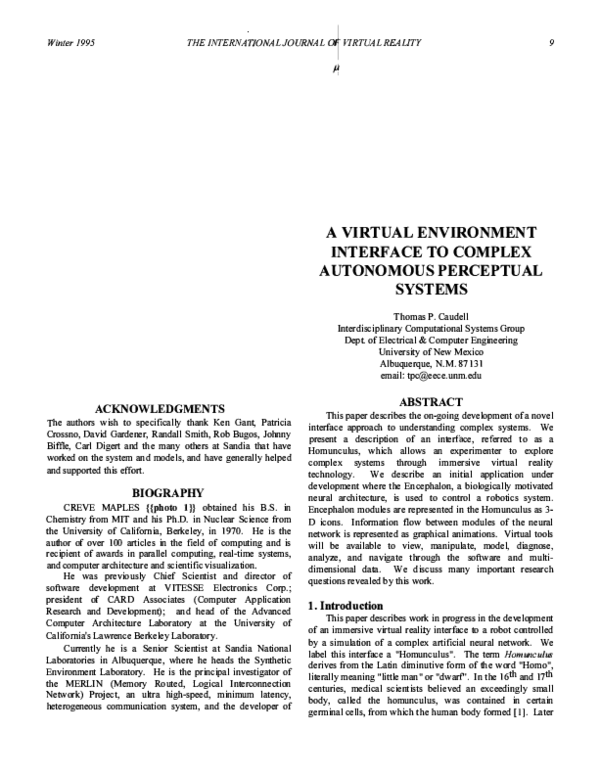 (PDF) A virtual Environment Interface to Compare Autonomous Perceptual ...