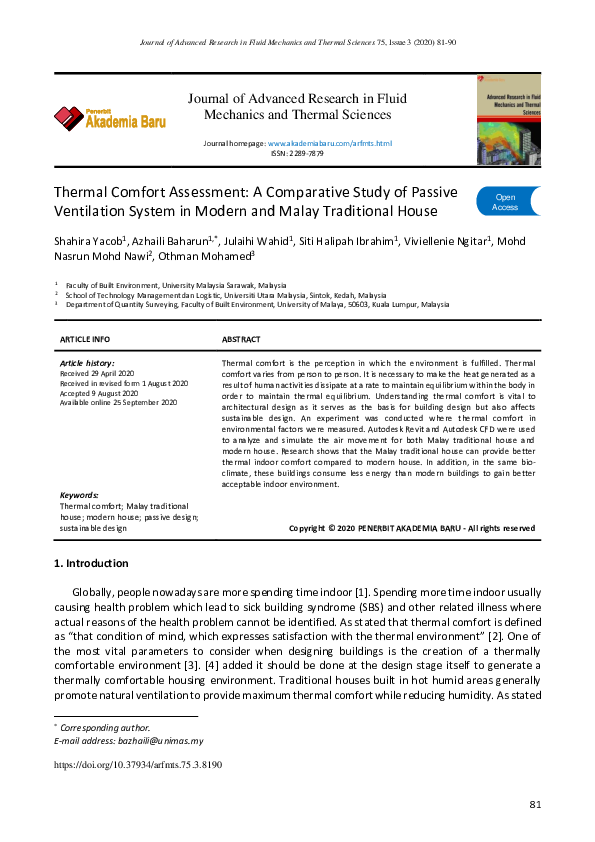 (PDF) Thermal Comfort Assessment: A Comparative Study of Passive ...