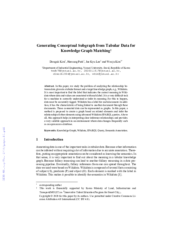 (PDF) Generating Conceptual Subgraph from Tabular Data for Knowledge ...