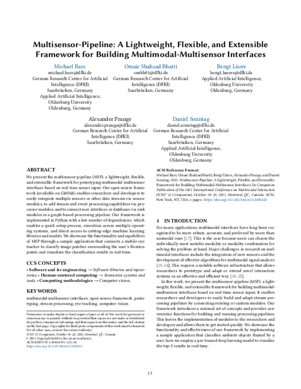 (PDF) Multisensor-Pipeline: A Lightweight, Flexible, and Extensible ...