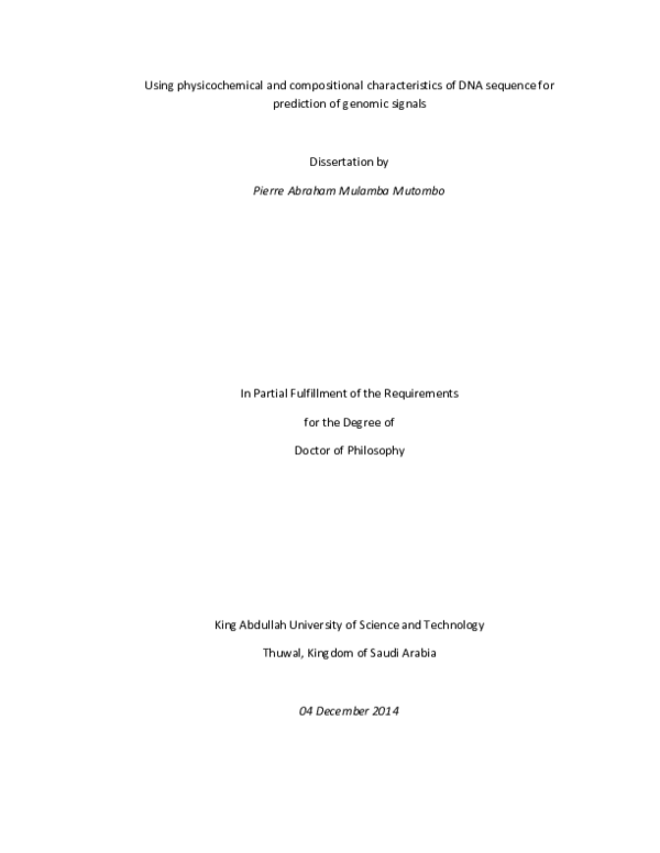 (PDF) Using physicochemical and compositional characteristics of DNA ...