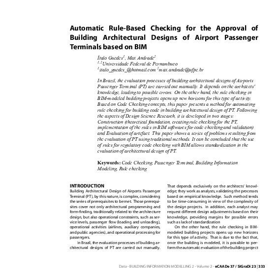 (PDF) Automatic Rule-Based Checking for the Approval of Building ...