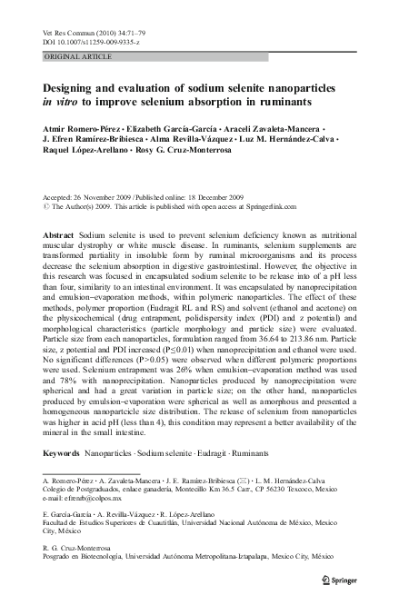 (PDF) Designing and evaluation of sodium selenite nanoparticles in ...
