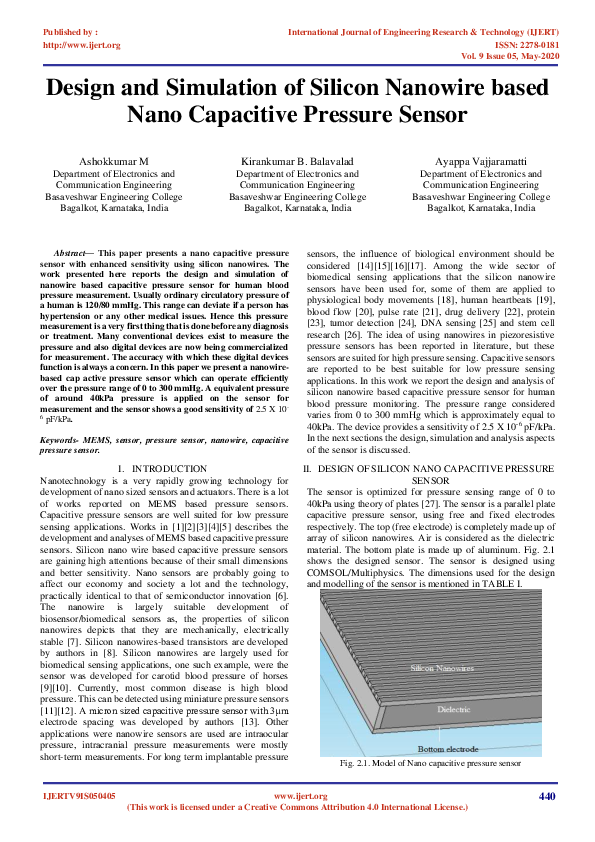 (PDF) Design and Simulation of Silicon Nanowire based Nano Capacitive ...