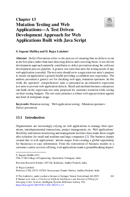 (PDF) Mutation Testing and Web Applications—A Test Driven Development ...