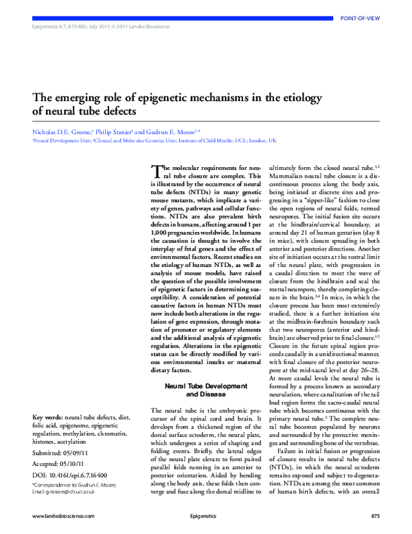 (PDF) The emerging role of epigenetic mechanisms in the aetiology of ...