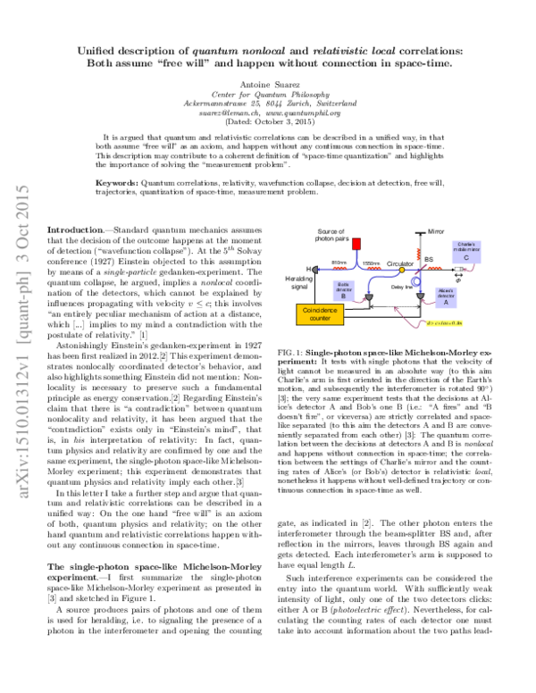 (PDF) Unified description of quantum nonlocal and relativistic local ...