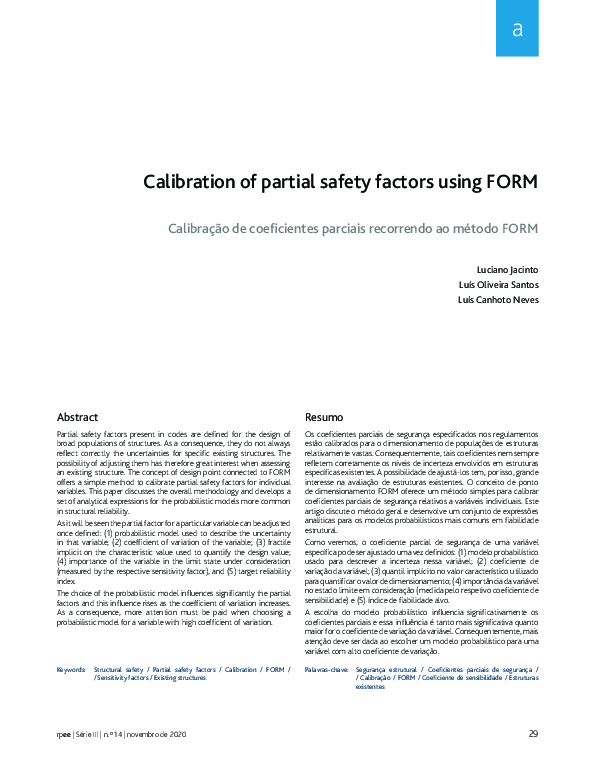 (PDF) Calibration of partial safety factors using FORM