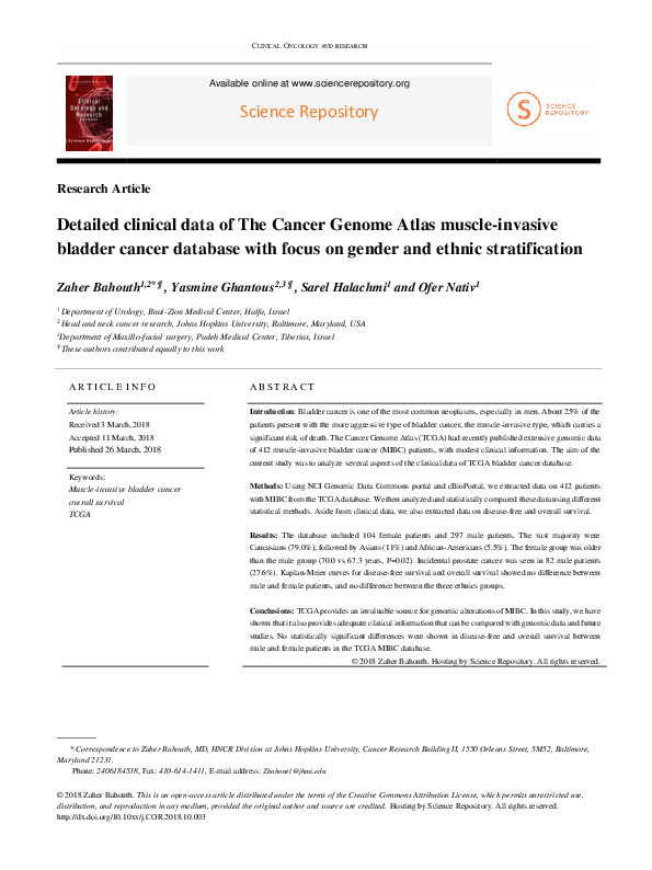 (PDF) Detailed clinical data of The Cancer Genome Atlas muscle-invasive ...