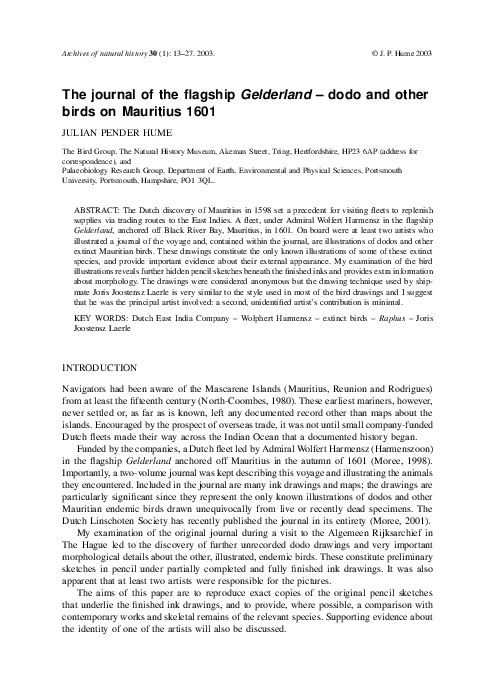 (PDF) The journal of the flagship Gelderland – dodo and other birds on ...