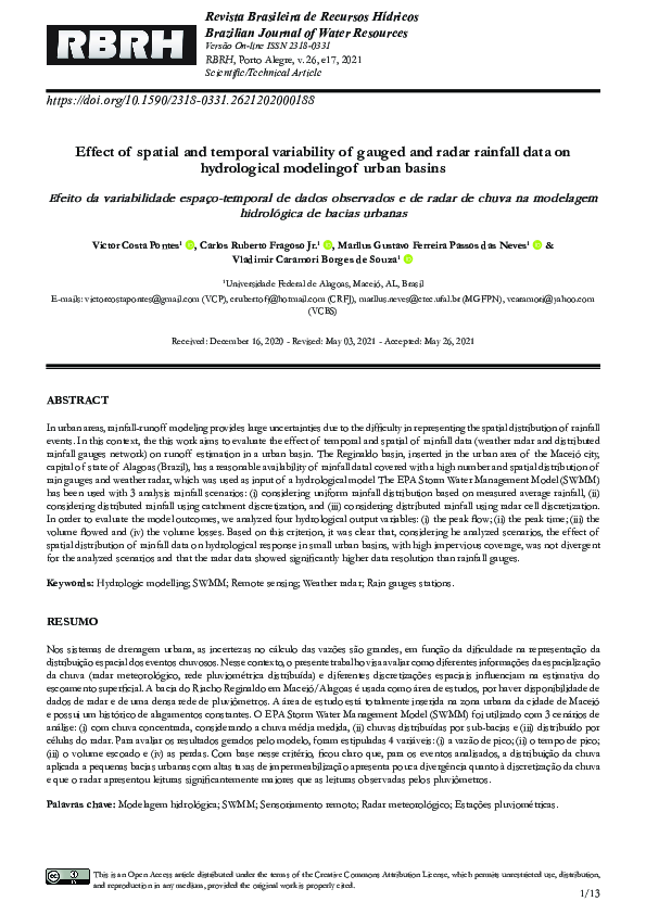 (PDF) Effect of spatial and temporal variability of gauged and radar ...
