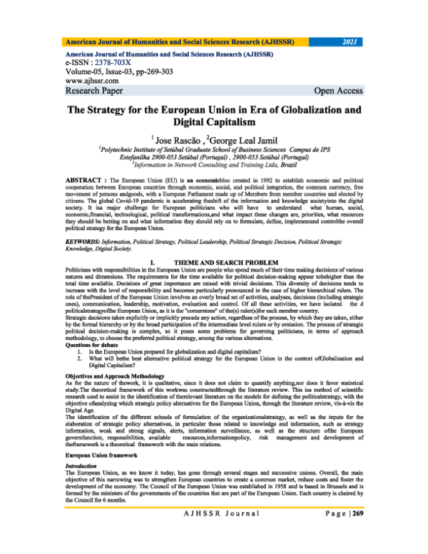 (PDF) The Strategy for the European Union in Era of Globalization and ...
