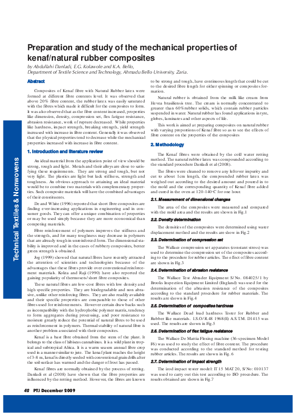(PDF) Preparation and study of the mechanical properties of kenaf ...