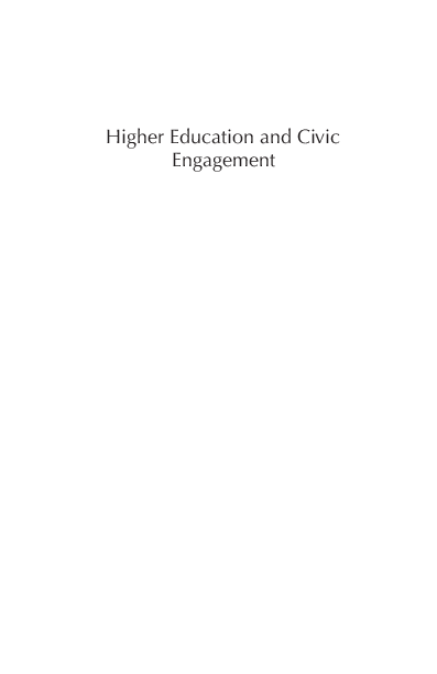 (PDF) Higher education and civic engagement : comparative perspectives