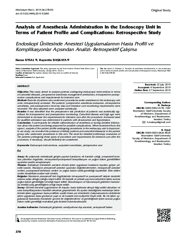 (PDF) Analysis of anesthesia administration in the endoscopy unit in ...