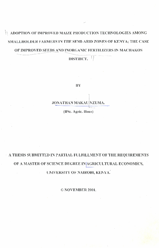 (PDF) Adoption of improved maize production technologies among ...