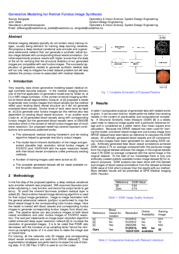 (PDF) Generative Modeling for Retinal Fundus Image Synthesis