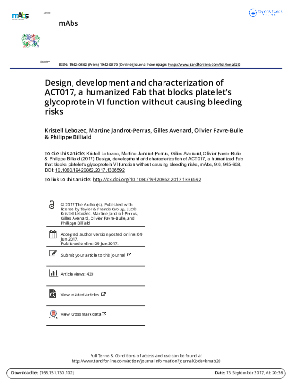 (PDF) Design, development and characterization of ACT017, a humanized ...