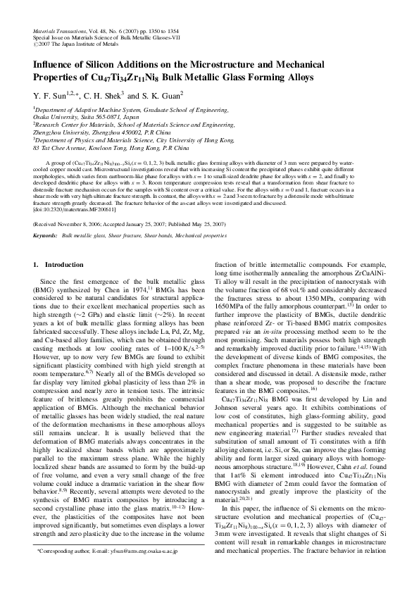 (PDF) Influence of Silicon Additions on the Microstructure and ...