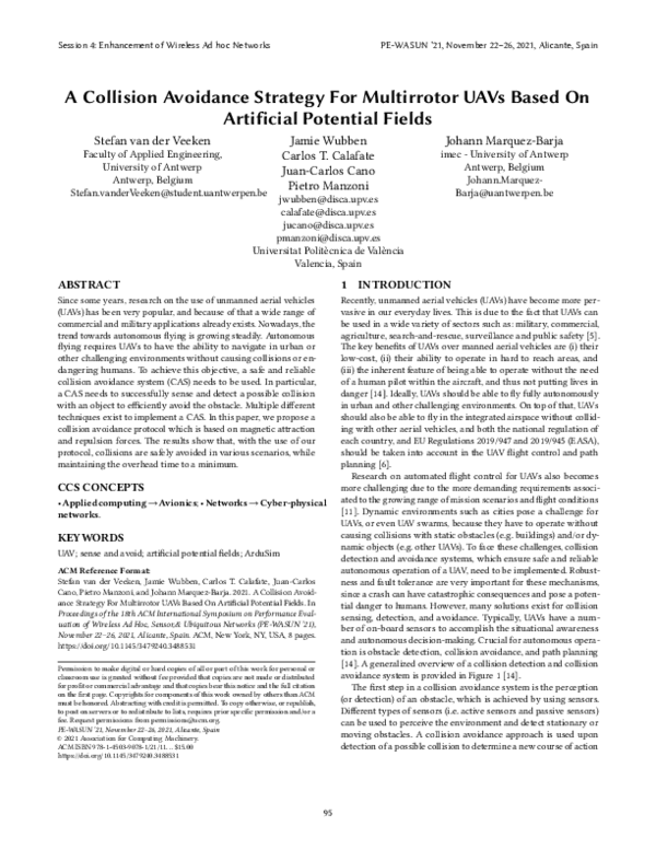 (PDF) A Collision Avoidance Strategy For Multirrotor UAVs Based On ...
