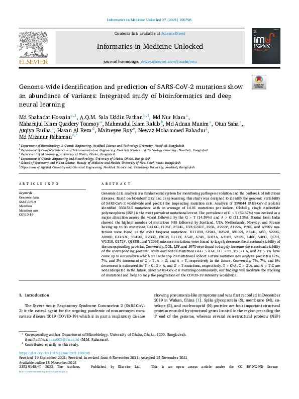 (PDF) Genome-wide identification and prediction of SARS-CoV-2 mutations ...