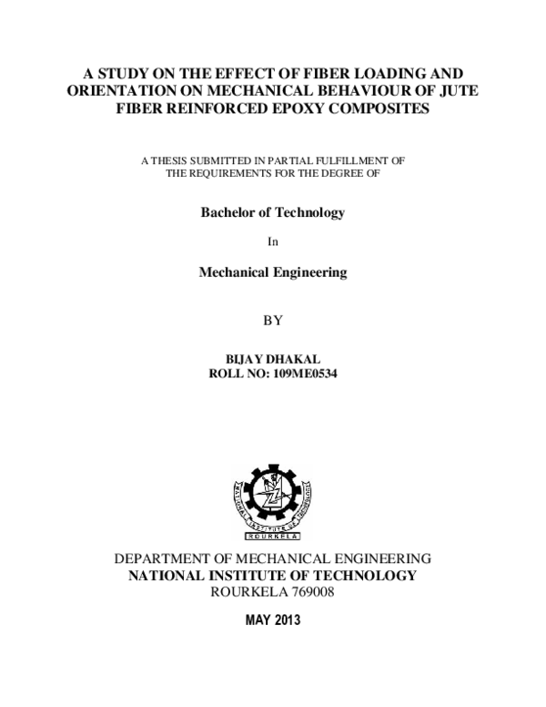 (PDF) A Study on the Effect of Fiber Loading and Orientation on ...