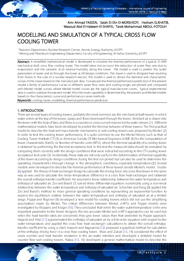(PDF) Modelling and Simulation of a Typical Cross Flow
