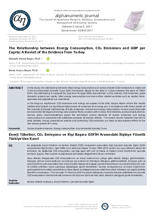(PDF) The Relationship between Energy Consumption, CO2 Emissions and ...